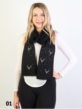 Fashion Knitted Scarf W/ Moose